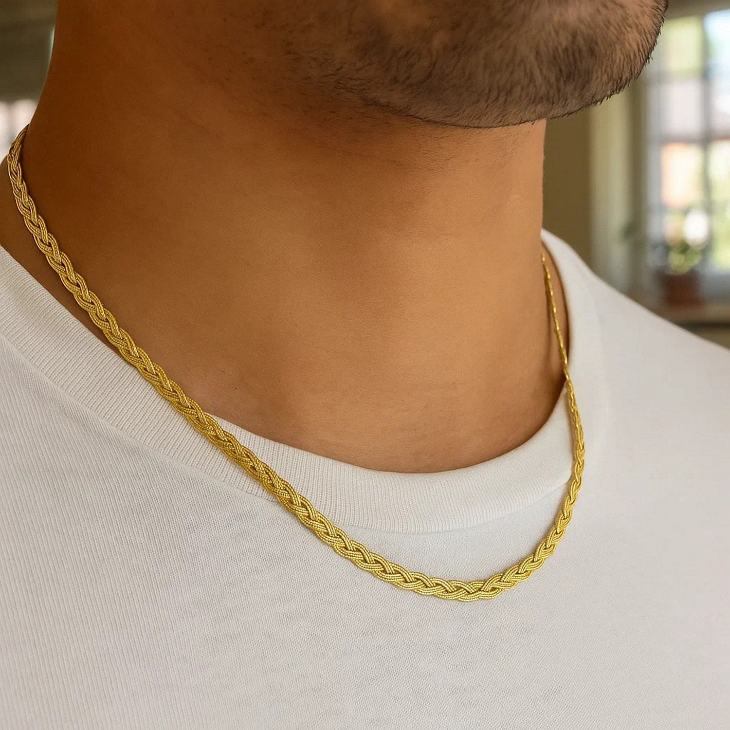 14k Yellow Gold Braided Chain (3.50 mm)