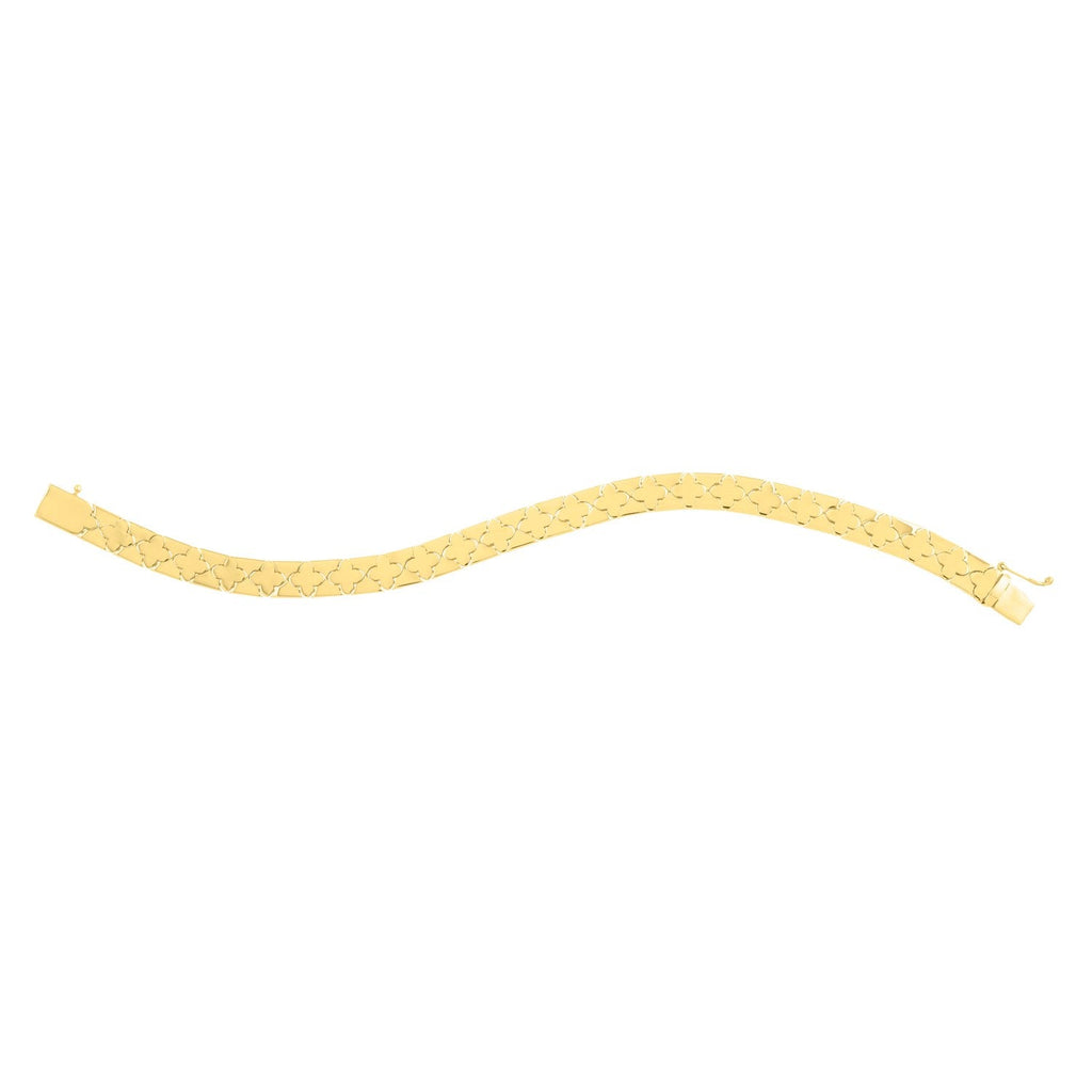 Nature Inspired Clover Bracelet in 14K Yellow Gold  (6.50 mm)