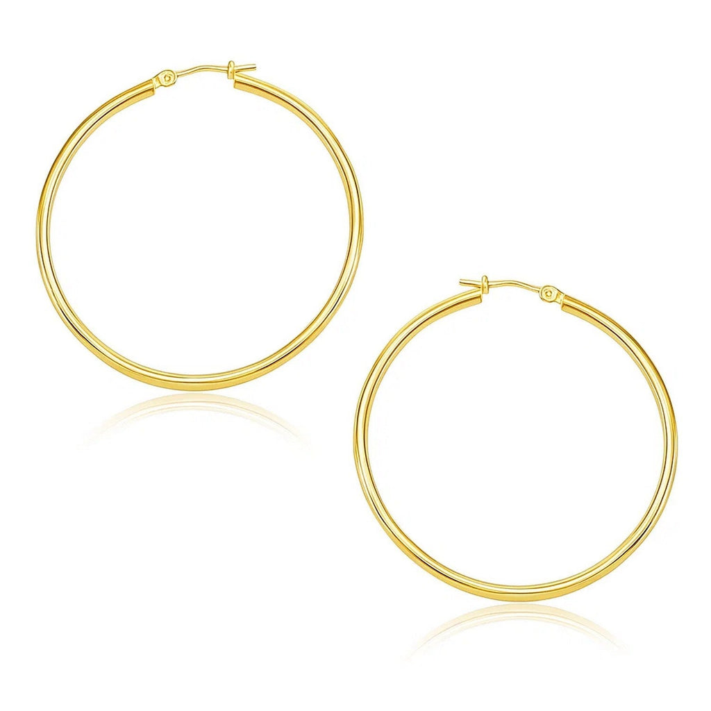 14k Yellow Gold Polished Hoop Earrings (1.5x30mm)