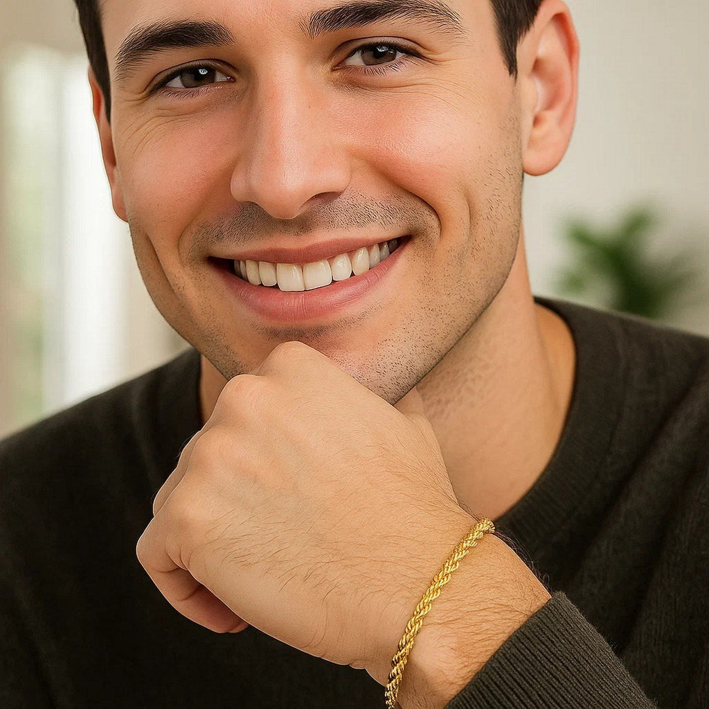 Lite Rope Chain Bracelet in 10k Yellow Gold  (4.00 mm)