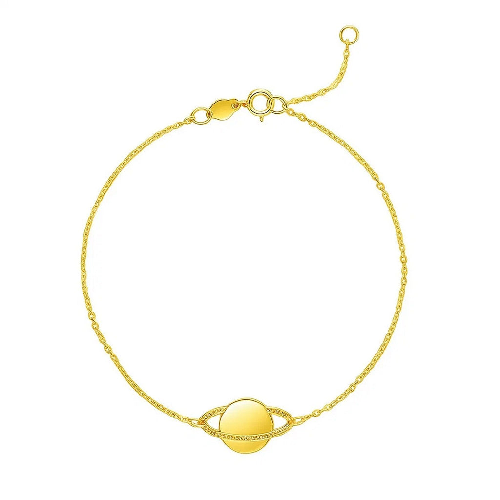 14K Yellow Gold Saturn Bracelet