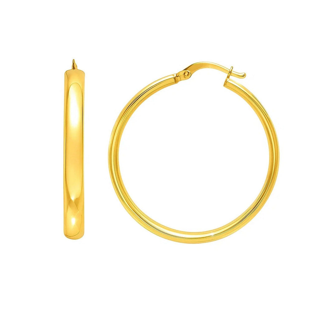 Medium Wedding Hoop Earrings in 14K Yellow Gold