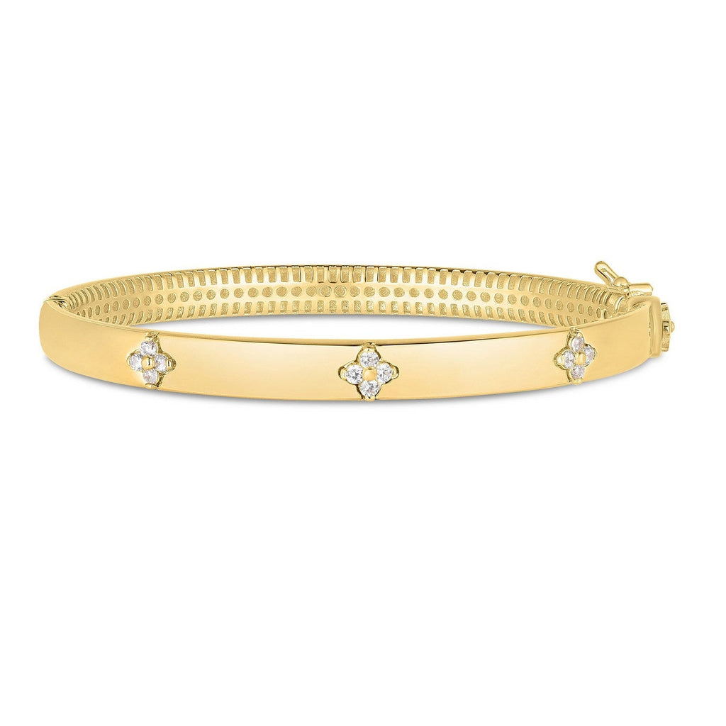 14k Yellow Gold Trilogy Diamond Bangle (5.40 mm)