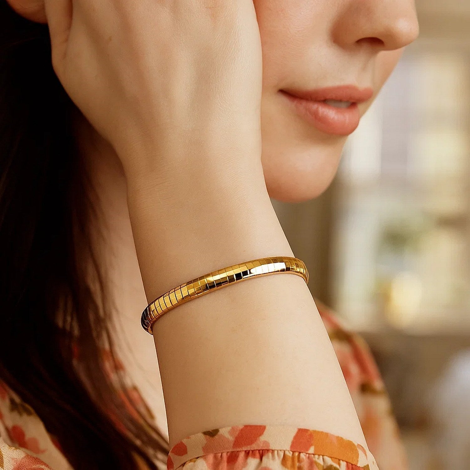 14k Yellow Gold Classic Omega Bracelet (6.00 mm)