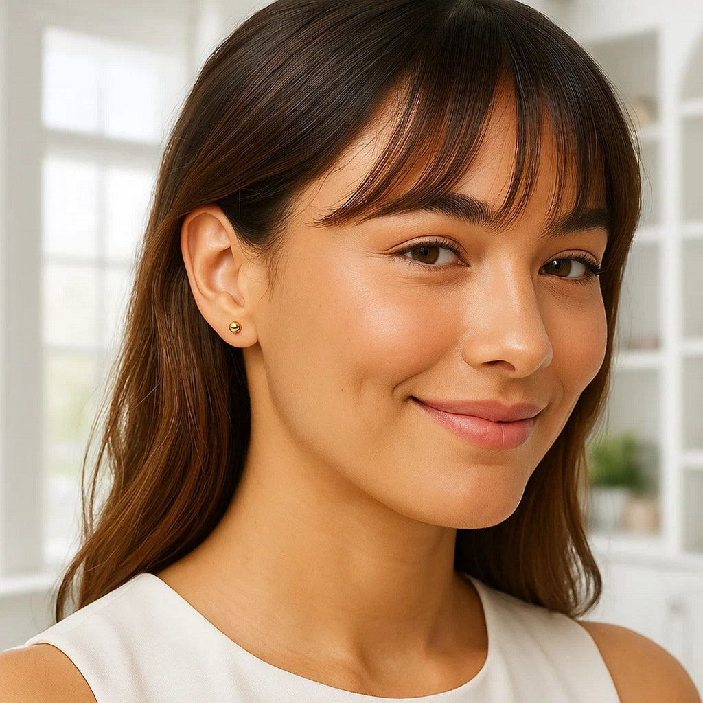 14k Yellow Gold Ball Style Stud Earrings (4mm)