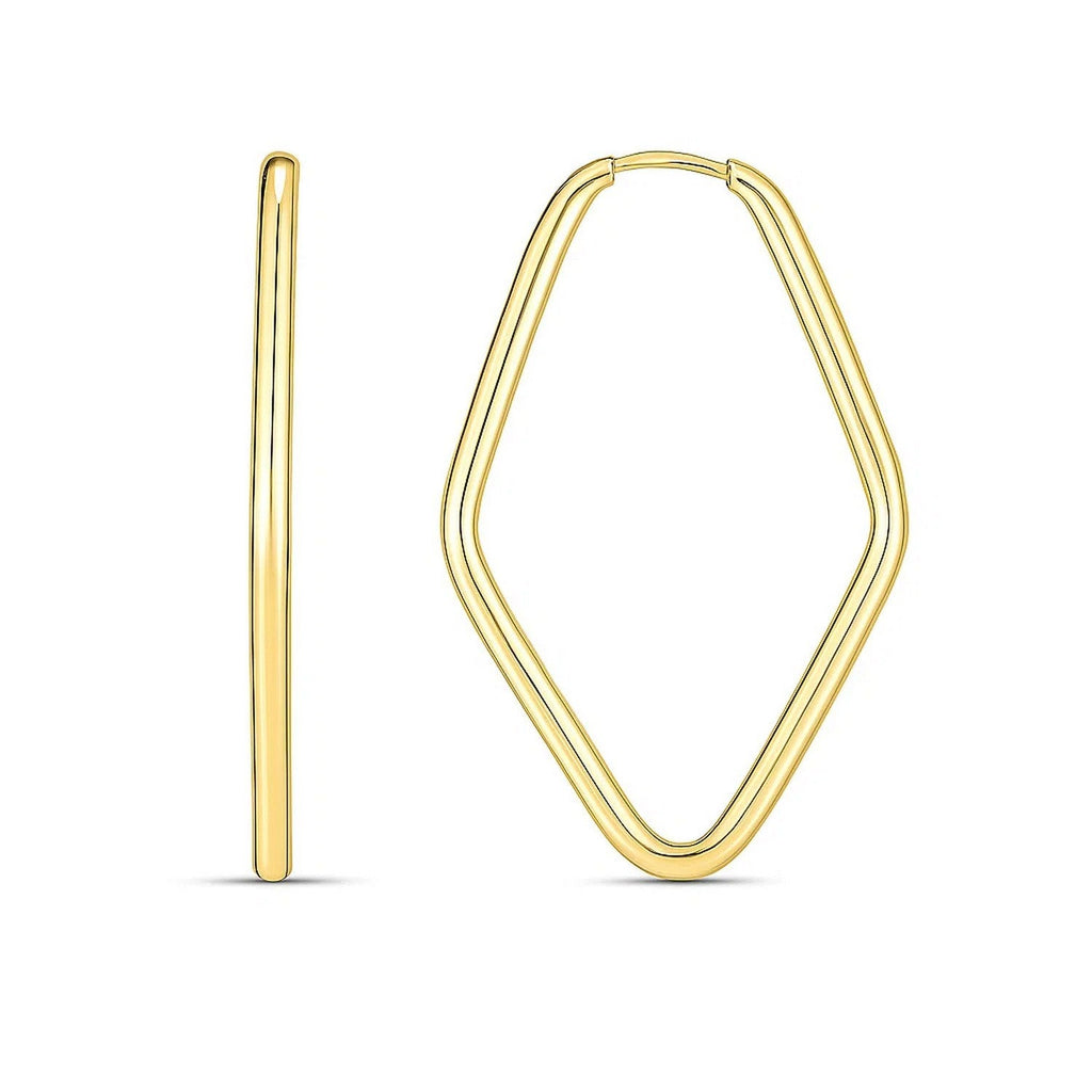 14k Yellow Gold Endless Marquise Hoops