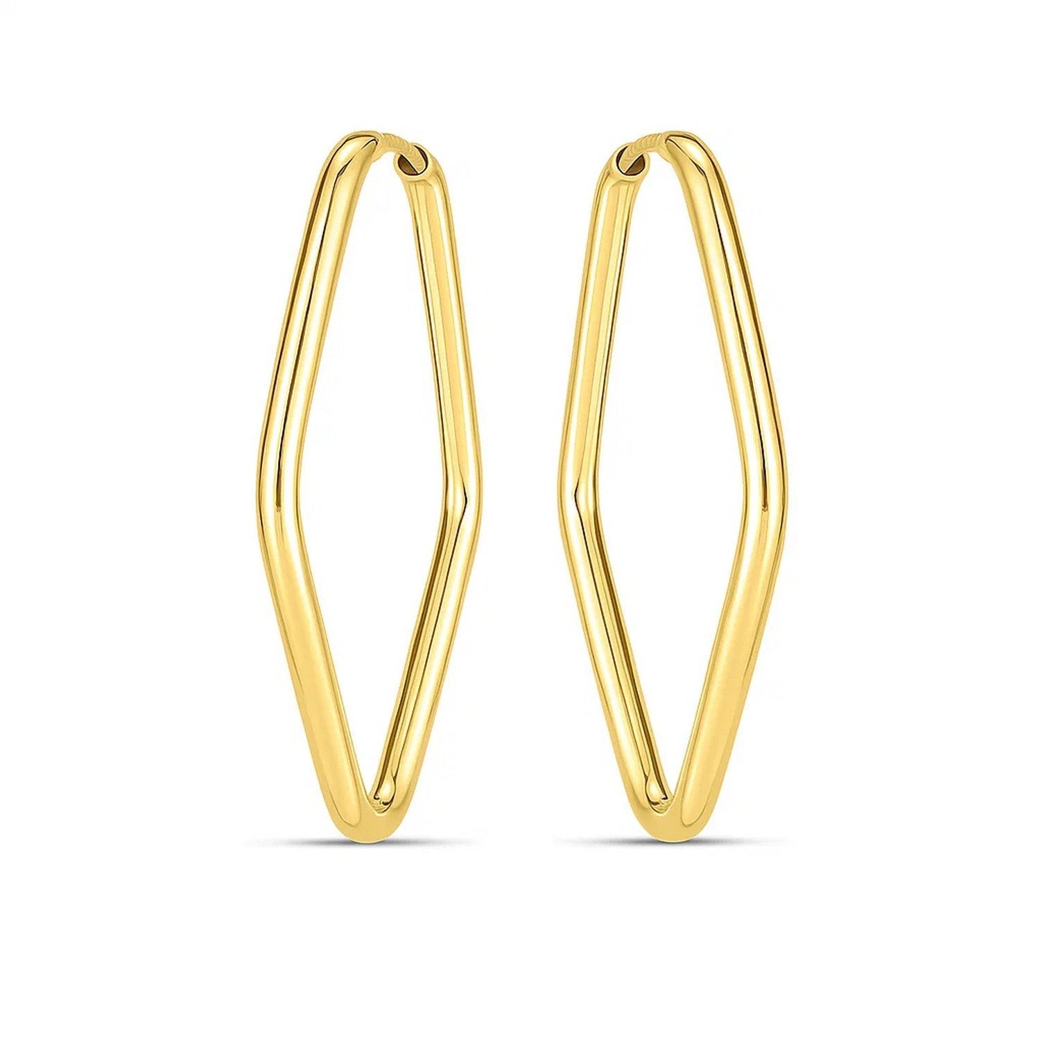 14k Yellow Gold Endless Marquise Hoops