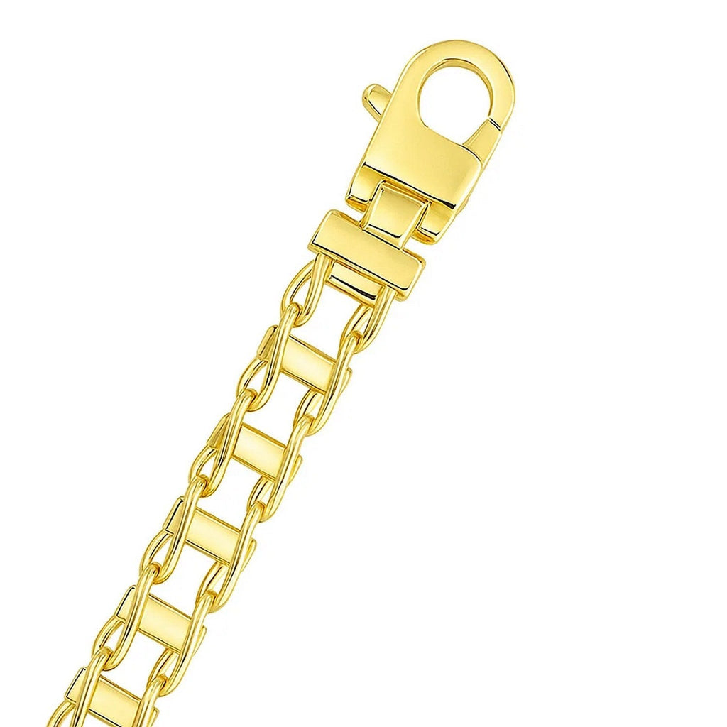 14k Yellow Gold Men's Necklace with Track Design Links