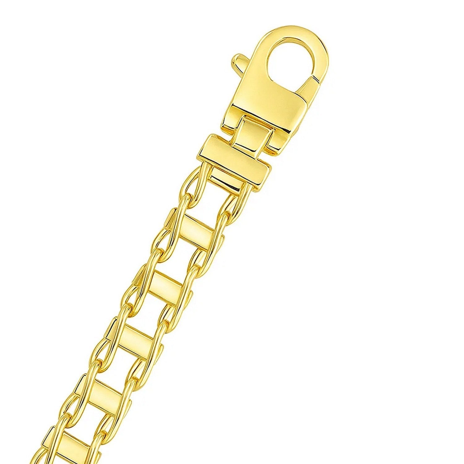 14k Yellow Gold Men's Necklace with Track Design Links