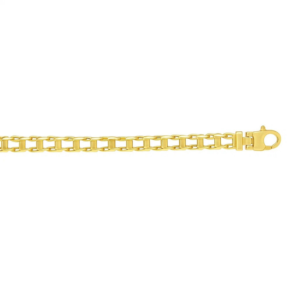14k Yellow Gold Men's Necklace with Track Design Links