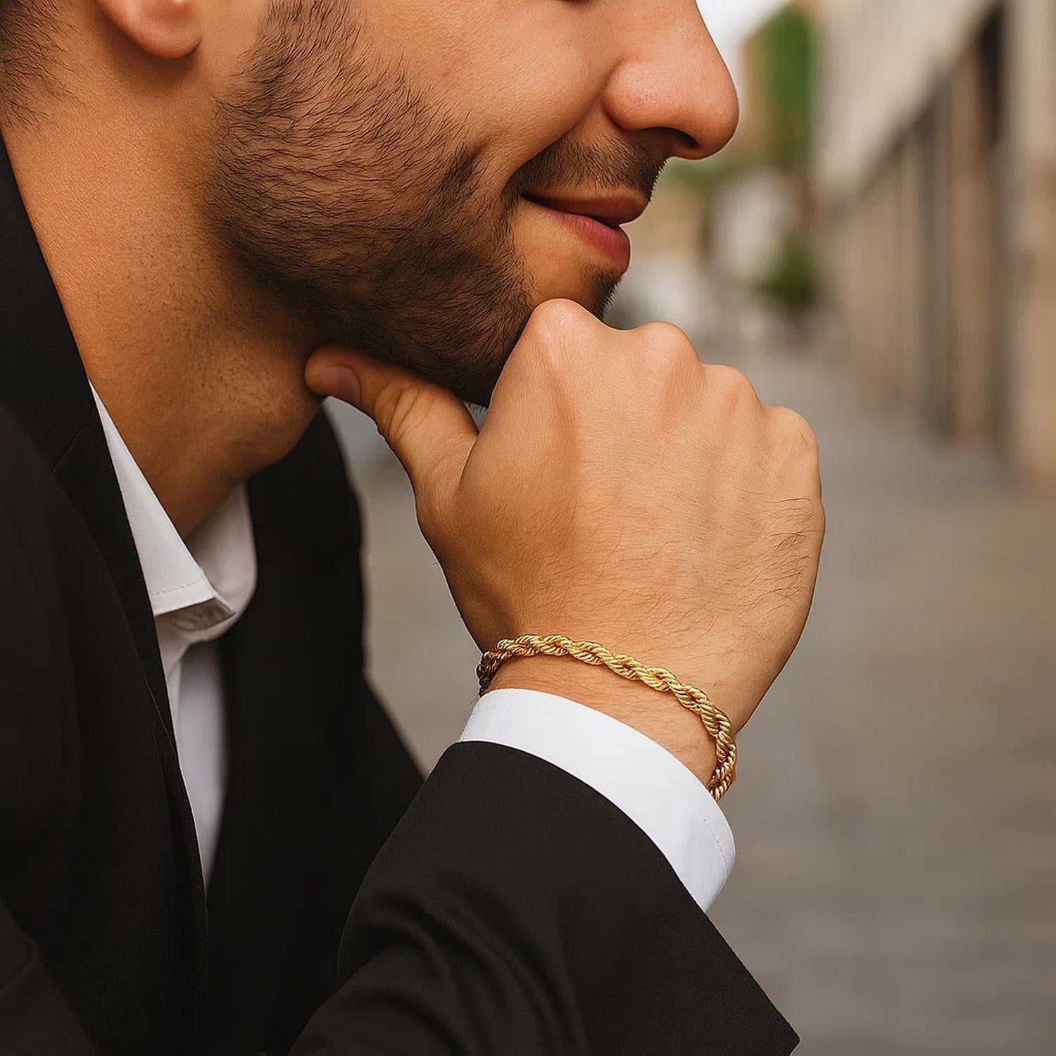 10k Yellow Gold Solid Diamond Cut Rope Bracelet (3.00 mm)