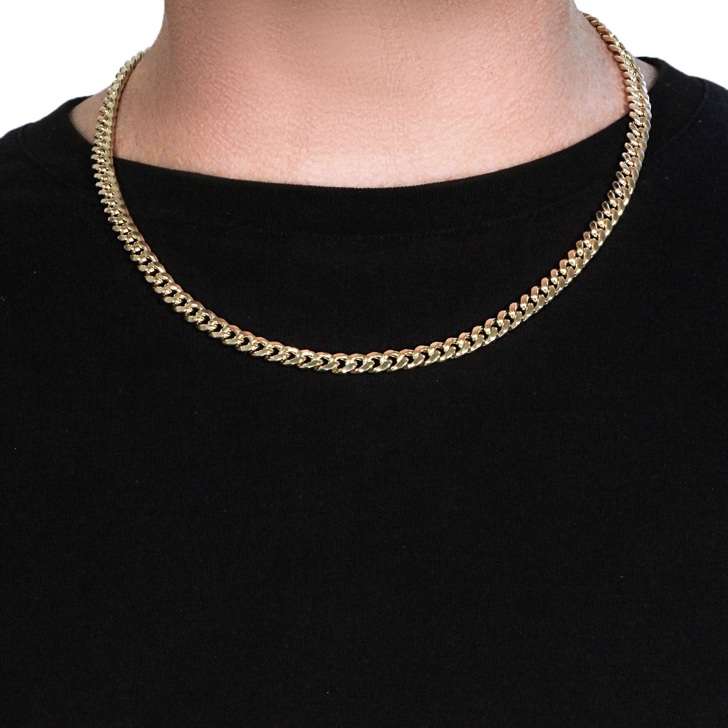 14k Yellow Gold Semi Solid Miami Cuban Chain (6.60 mm)