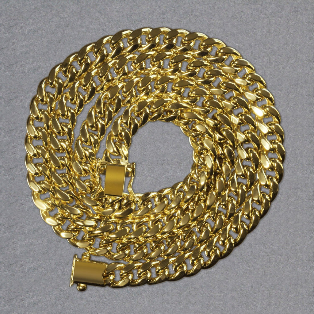14k Yellow Gold Semi Solid Miami Cuban Chain (6.60 mm)