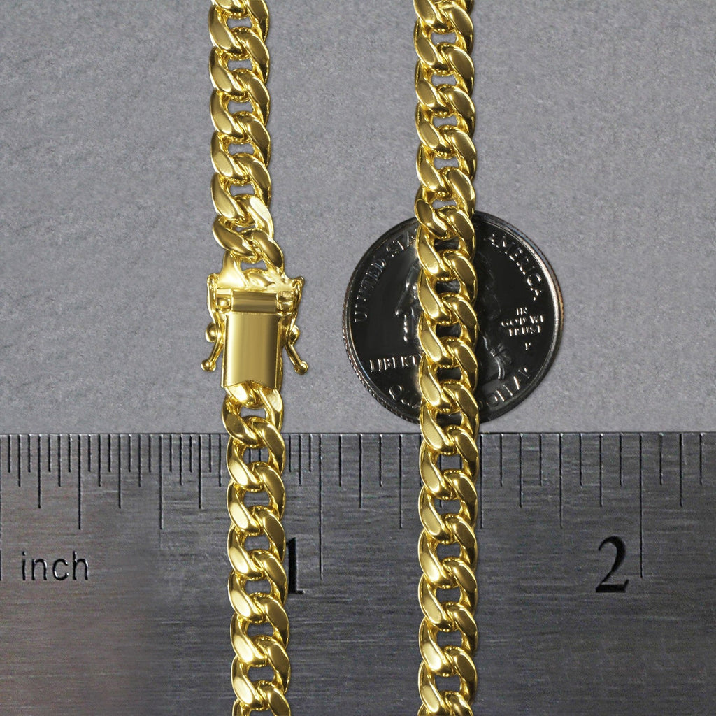 14k Yellow Gold Semi Solid Miami Cuban Chain (6.60 mm)
