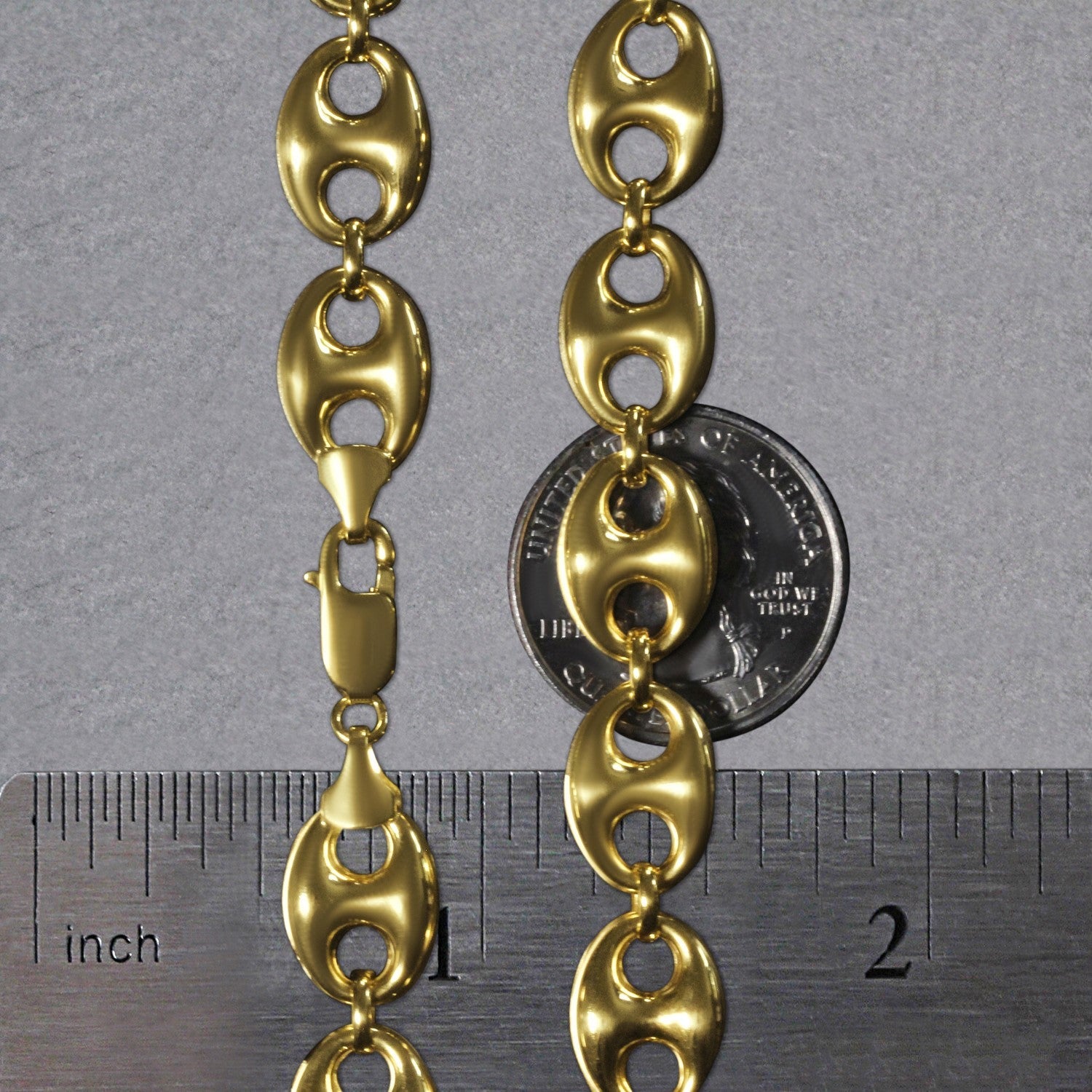 14k Yellow Gold Puffed Mariner Link Chain (11.00 mm)