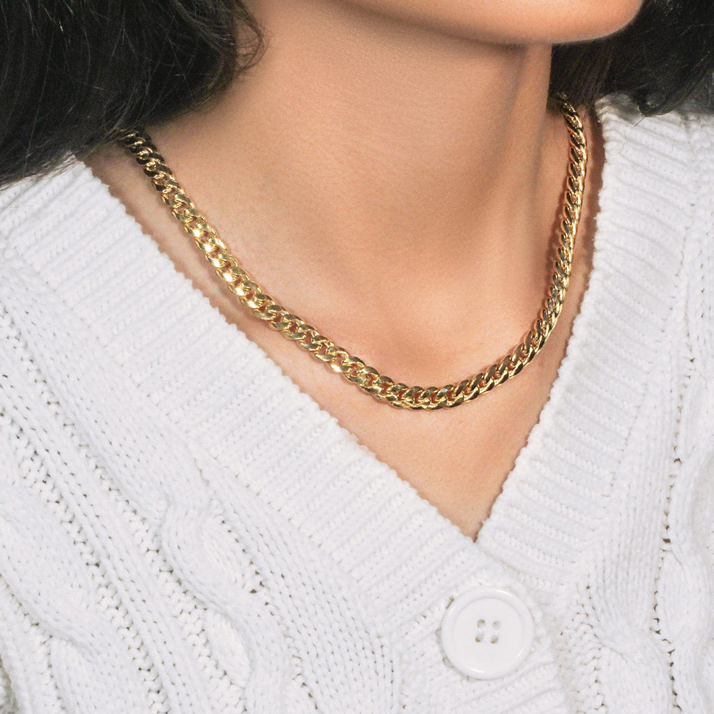 14k Yellow Gold Miami Cuban Semi Solid Chain (7.00 mm)