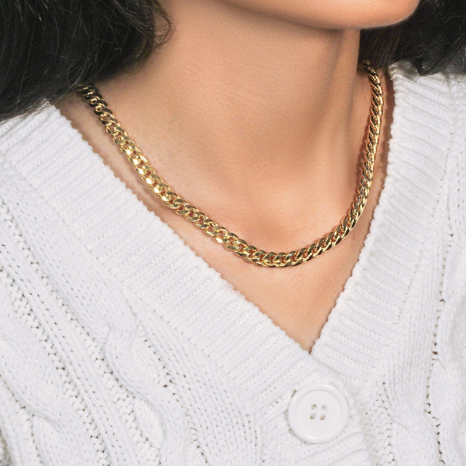 14k Yellow Gold Miami Cuban Semi Solid Chain (7.00 mm)