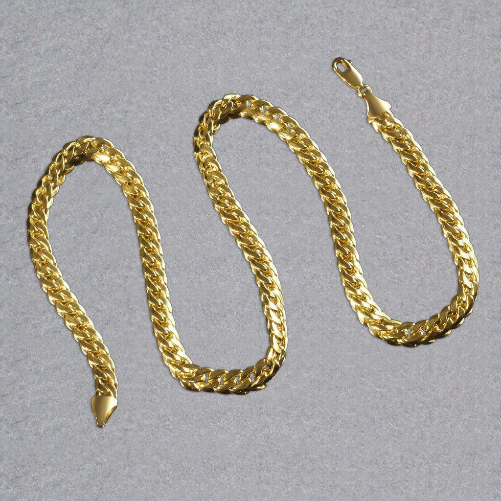 14k Yellow Gold Miami Cuban Semi Solid Chain (7.00 mm)