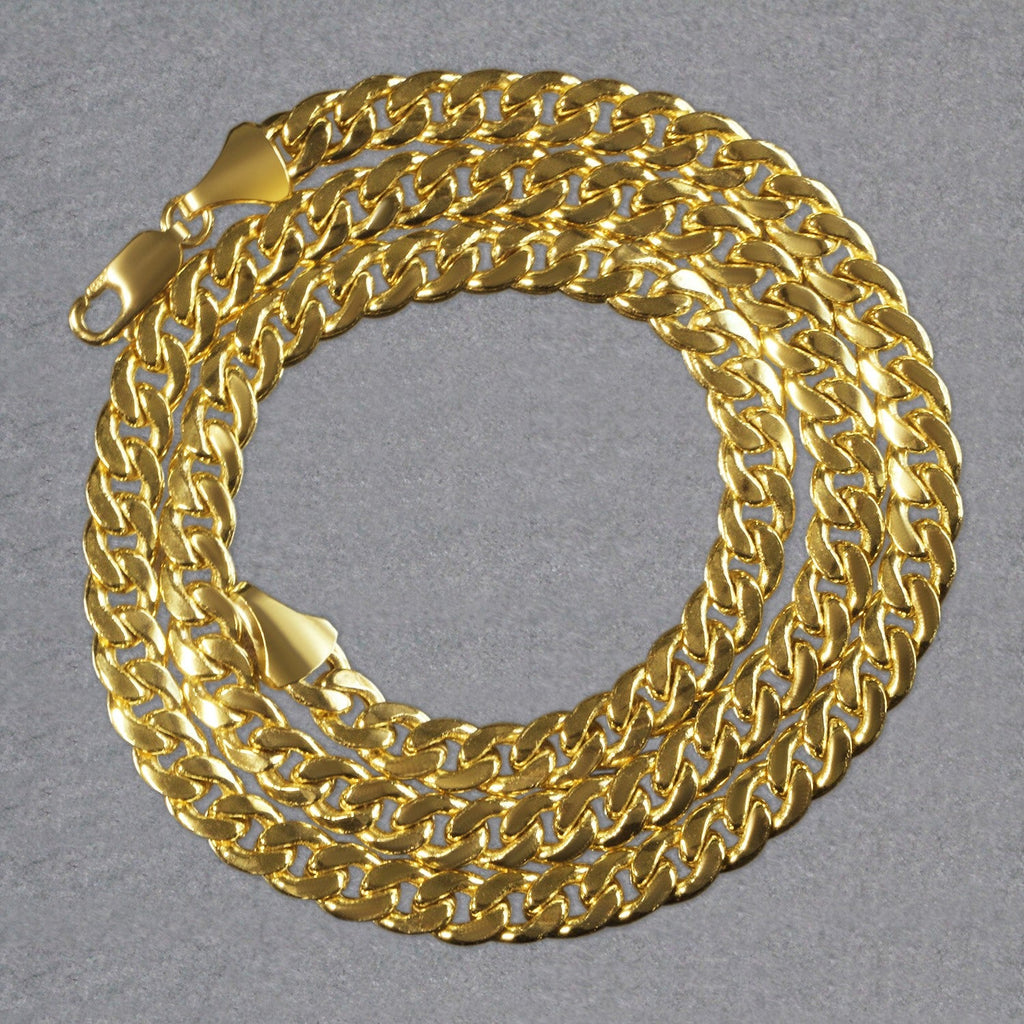 14k Yellow Gold Miami Cuban Semi Solid Chain (7.00 mm)