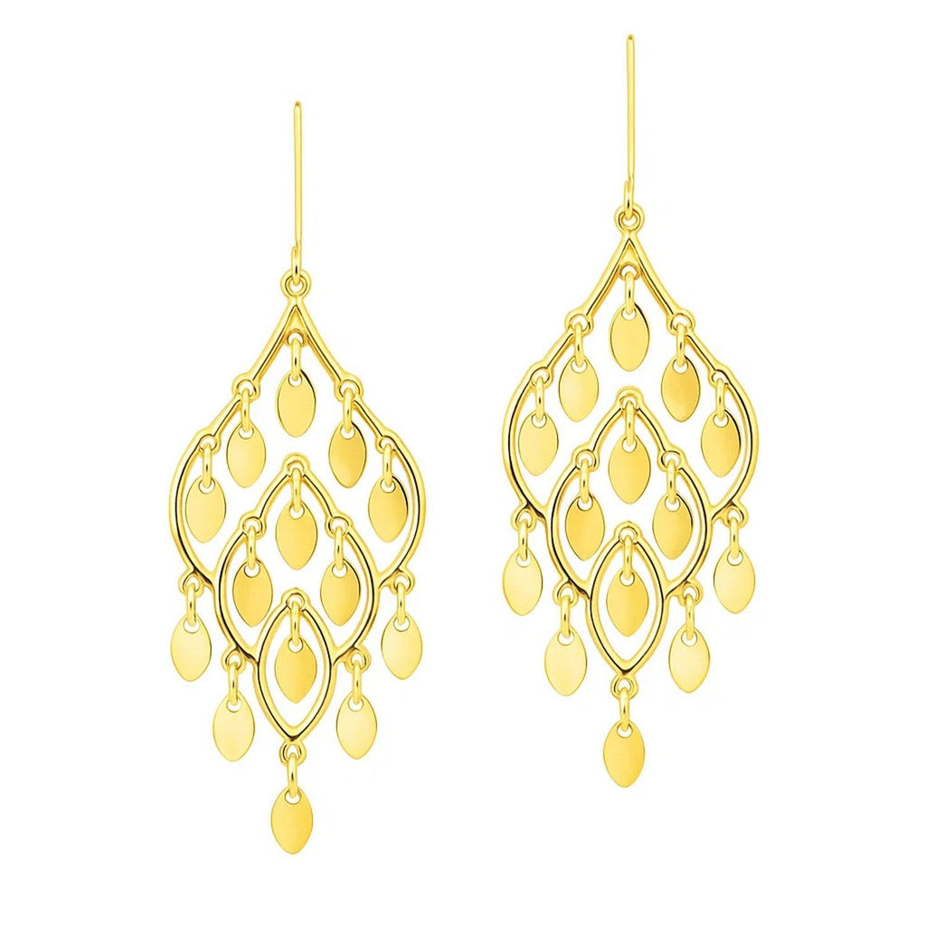14K Yellow Gold Polished Chandelier Earring