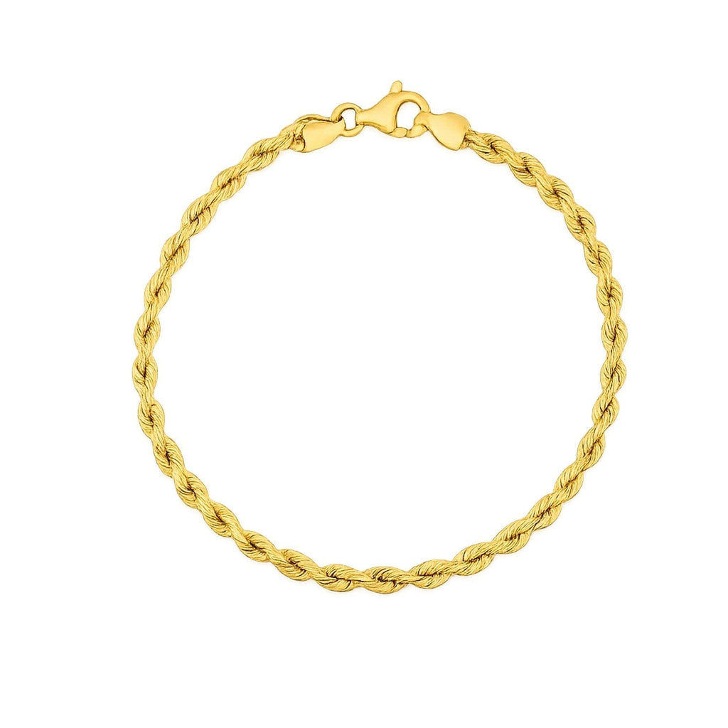 Silk Rope Chain Bracelet in 14k Yellow Gold  (3.00 mm)