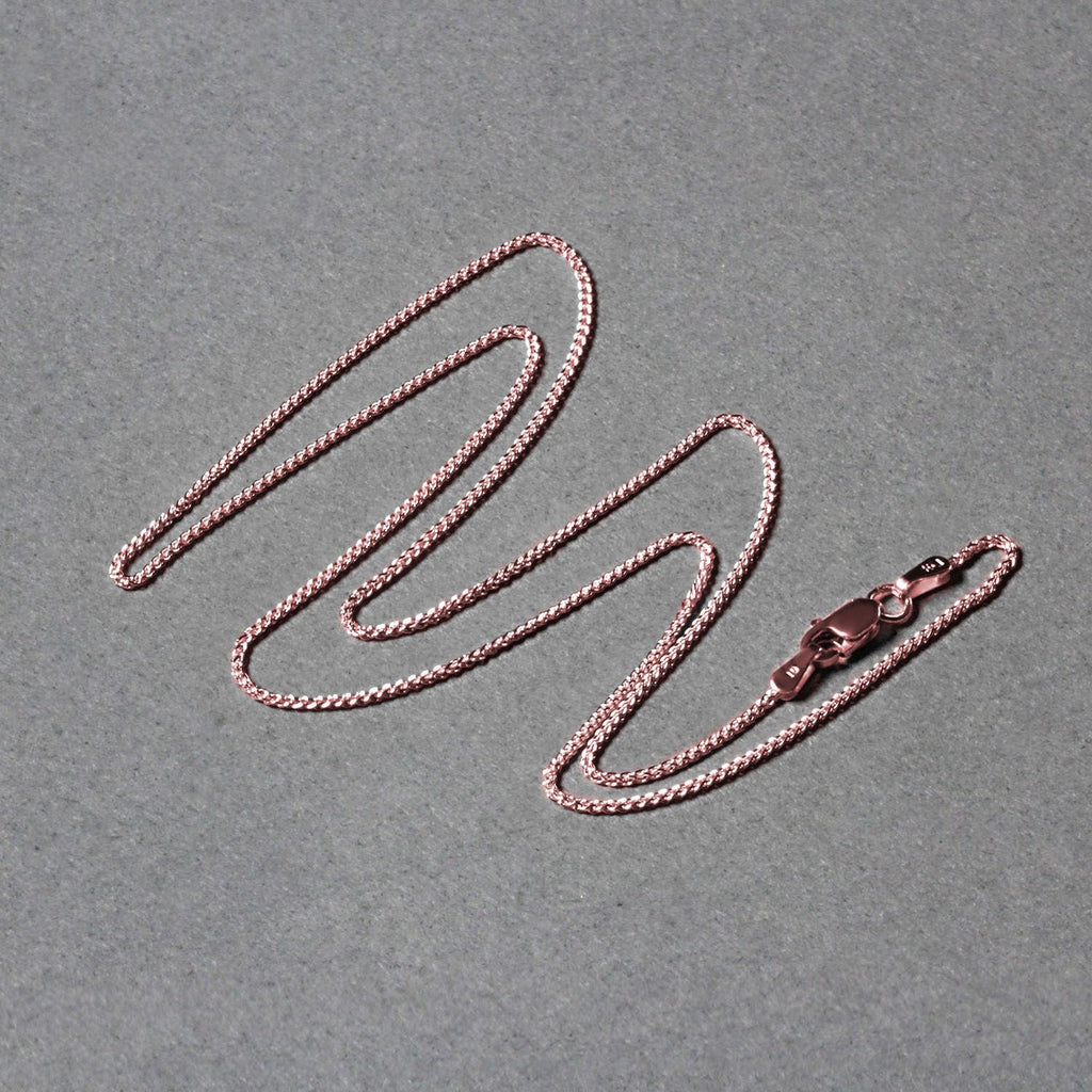 14k Rose Gold Round Wheat Chain (1.00 mm)