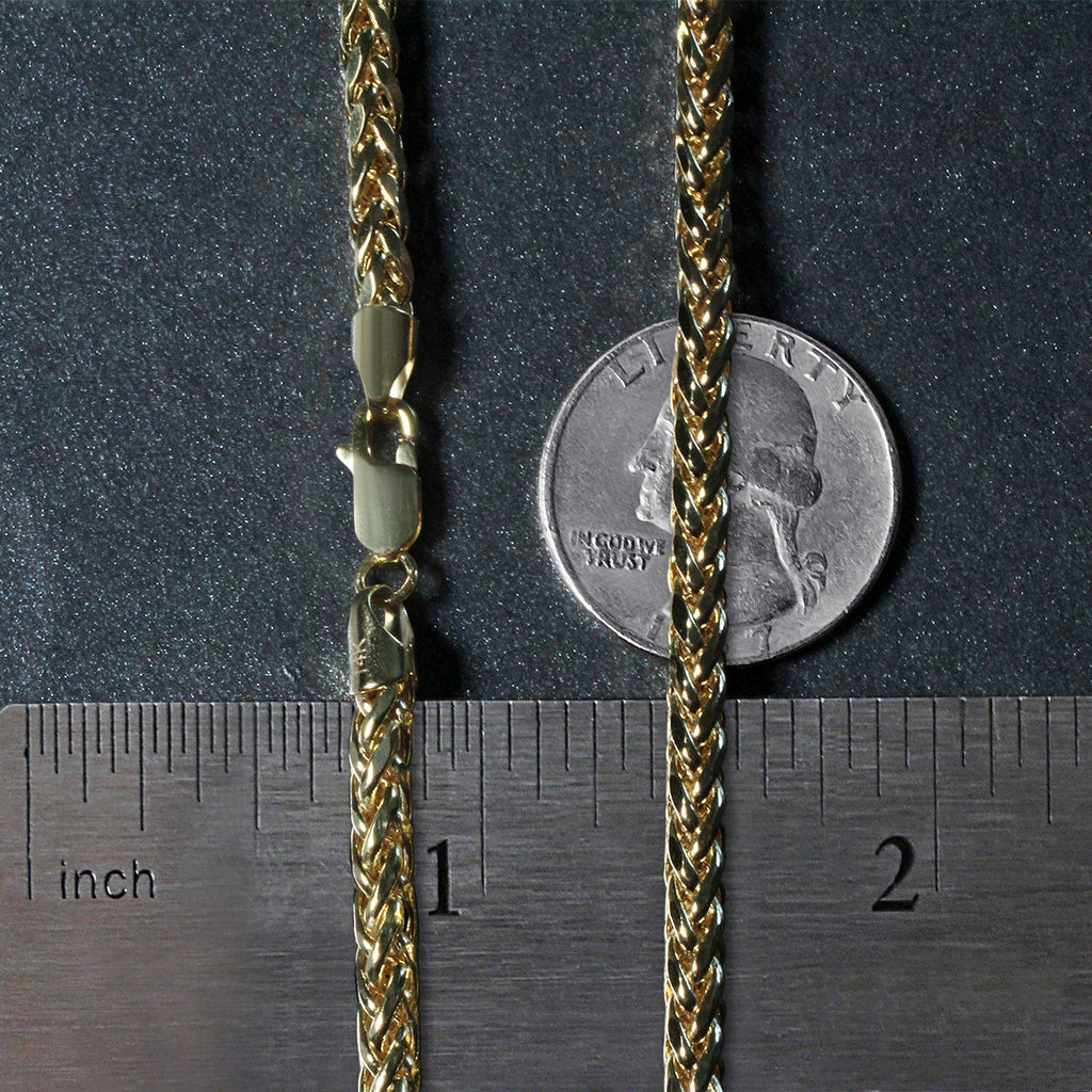 4.1mm 14k Yellow Gold Diamond Cut Round Franco Chain