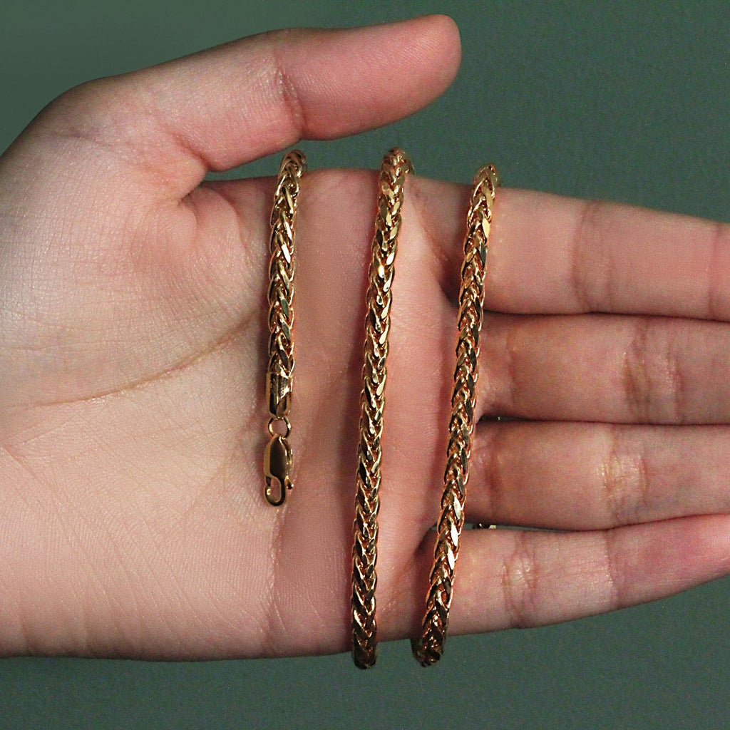 4.1mm 14k Yellow Gold Diamond Cut Round Franco Chain