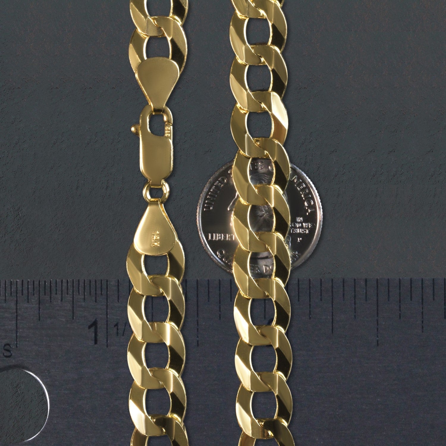 Solid Curb Chain in 14k Yellow Gold (11.23 mm)