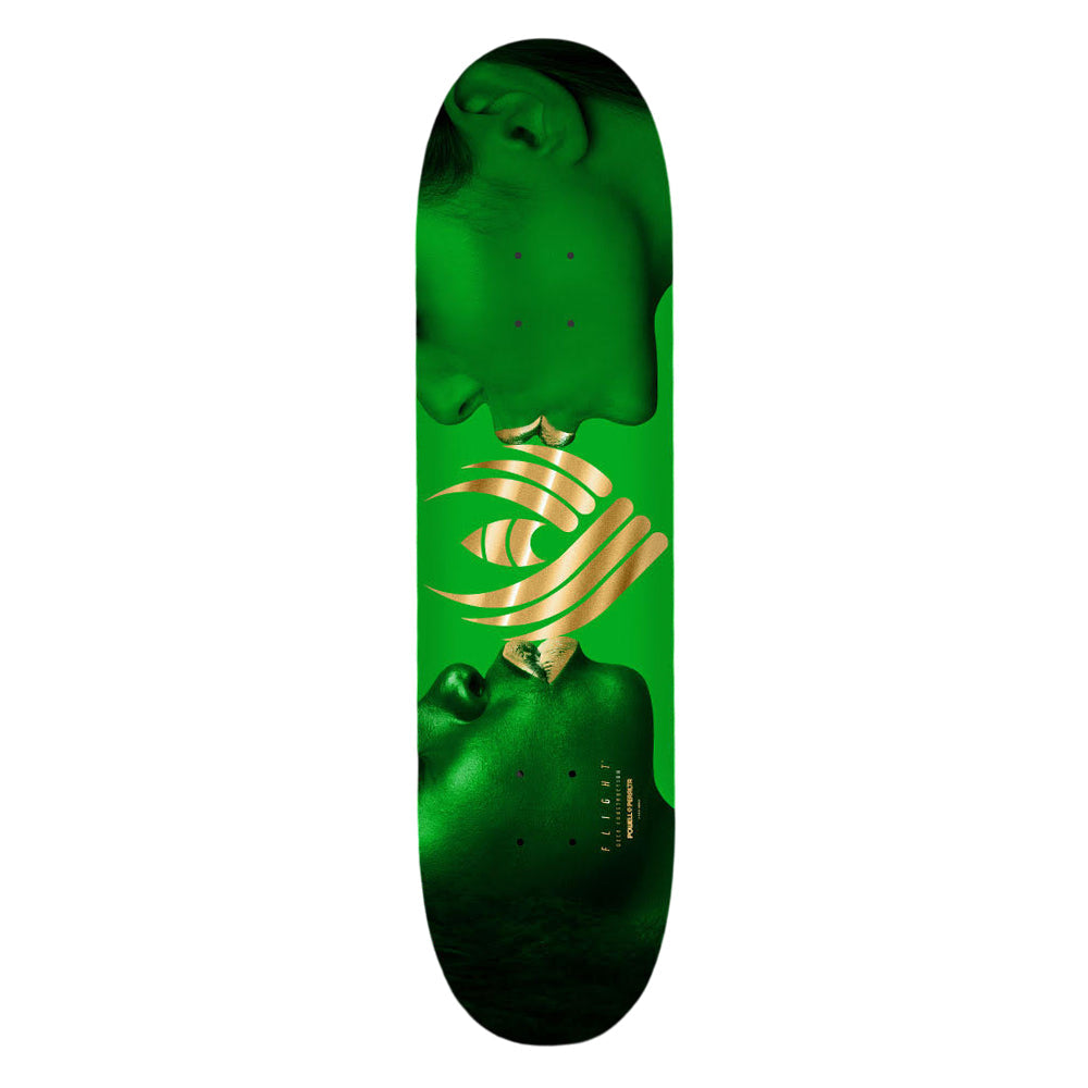 Powell Peralta Kiss Flight Skateboard Deck - 8.5″ Green/Gold Foil