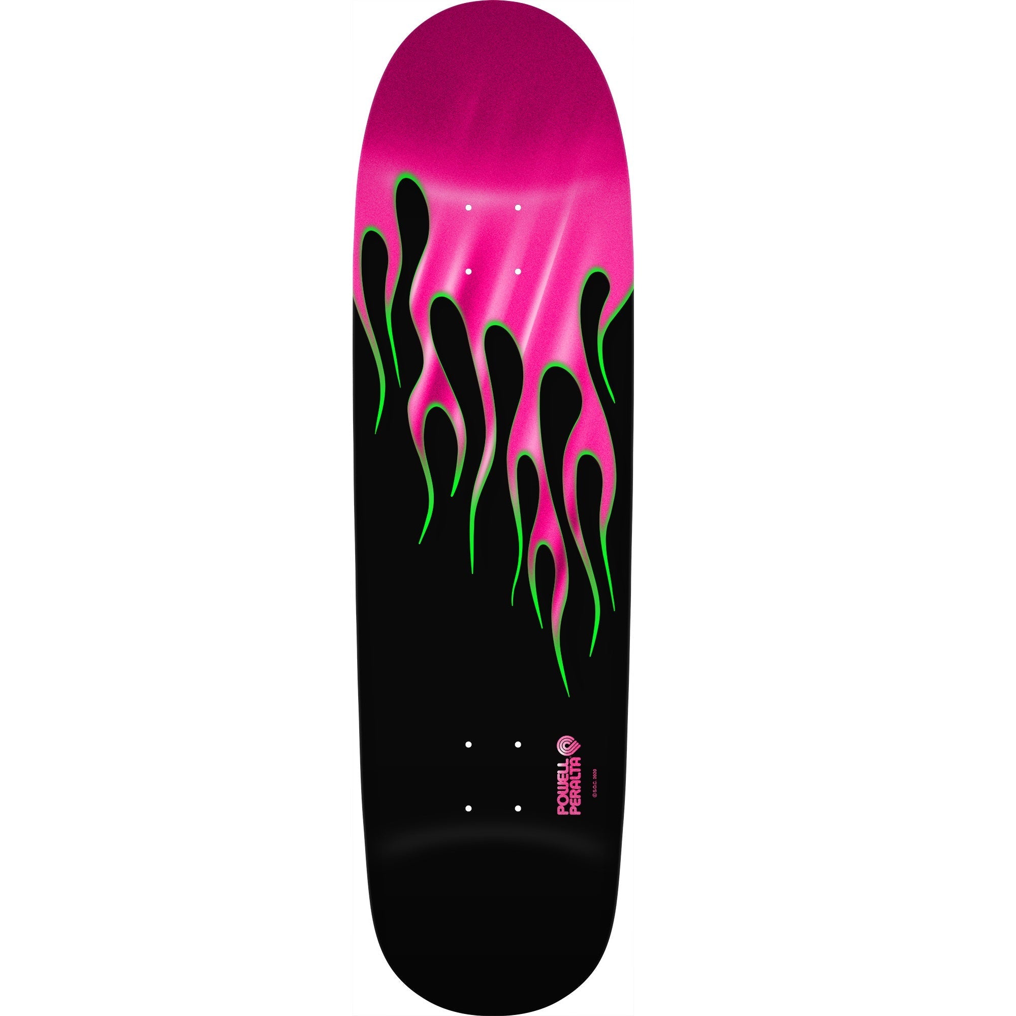 Powell Peralta OG Hot Rod Flames Skateboard Deck - 9.33" Pink Foil