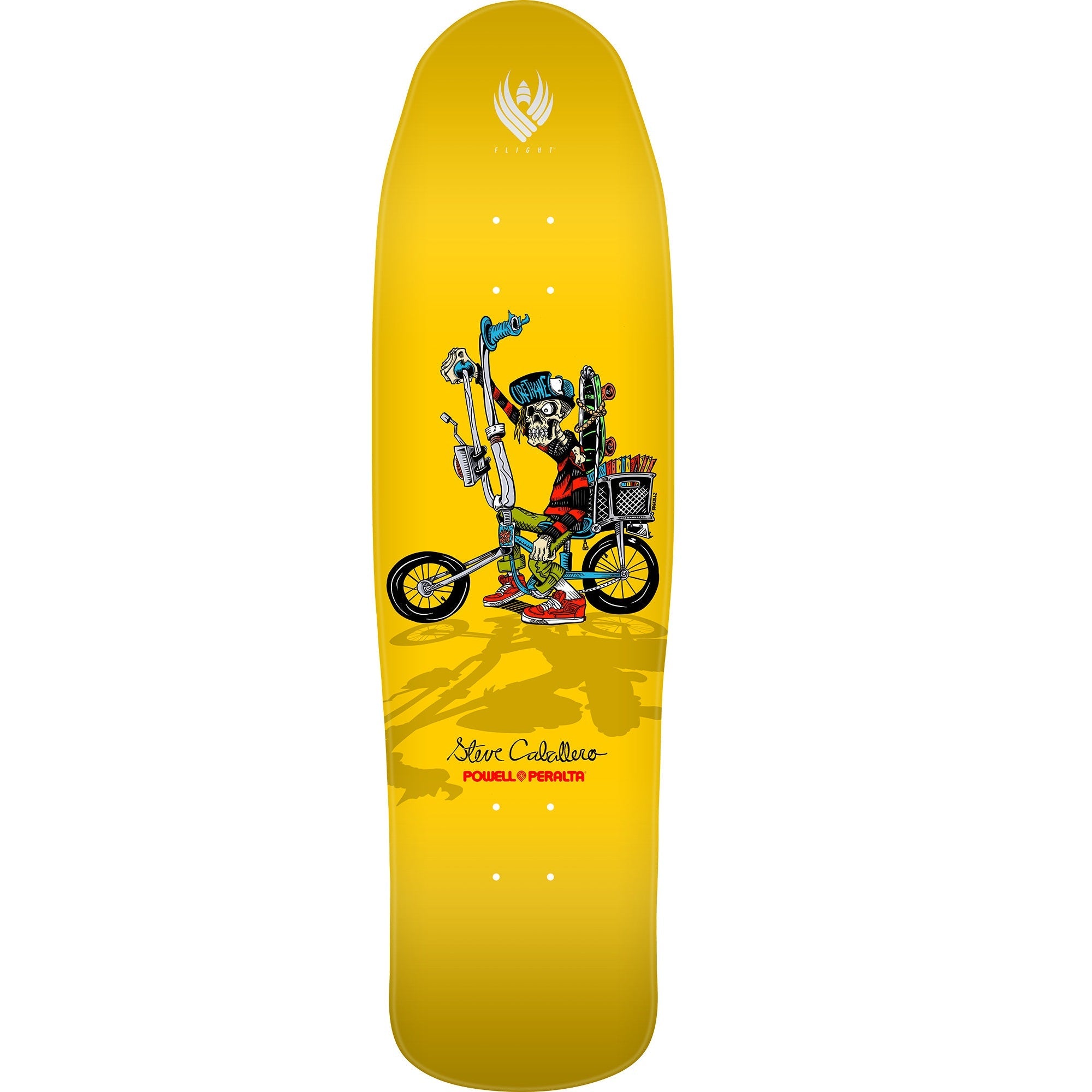 Powell Peralta Steve Caballero Chopper Bike Flight Skateboard Deck - 8.9″ Yellow