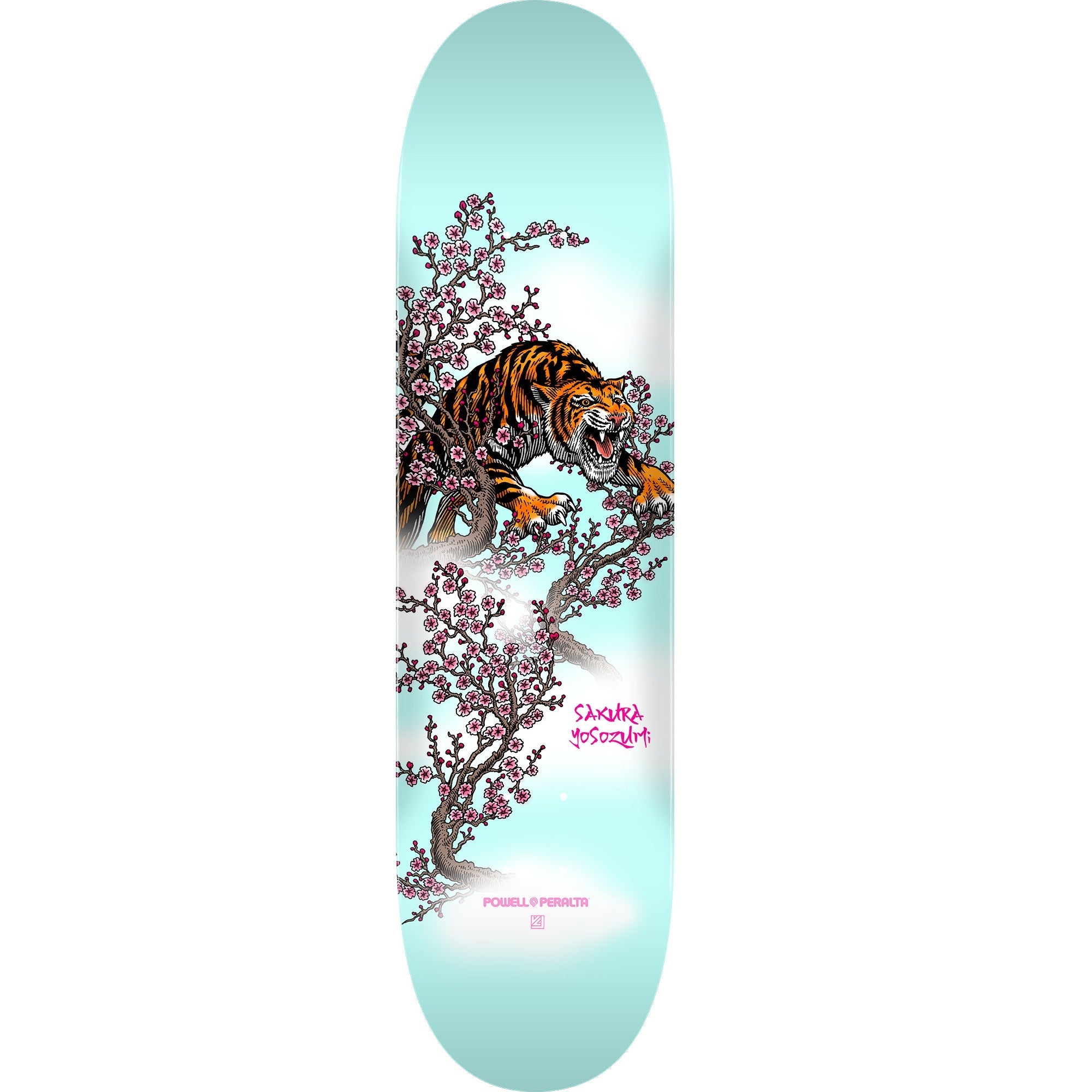 Powell Peralta Yosozumi Tiger Skateboard Deck - 8.25″ Light Blue