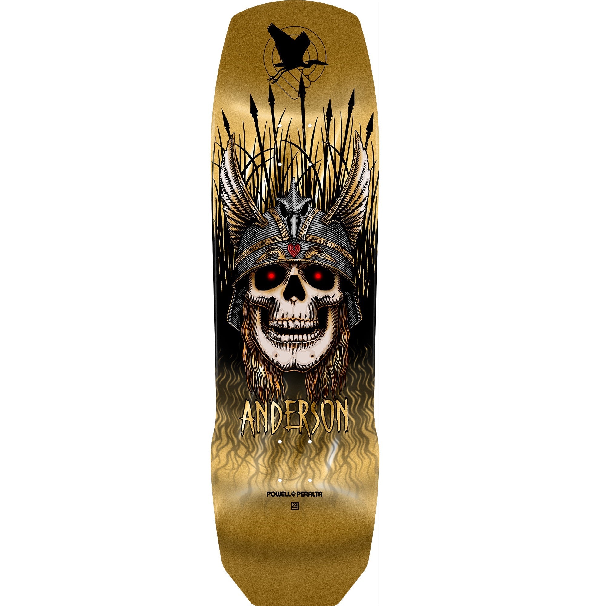 Powell Peralta Pro Andy Anderson Heron 7-Ply Maple Skateboard Deck - 9.13″ Gold Foil