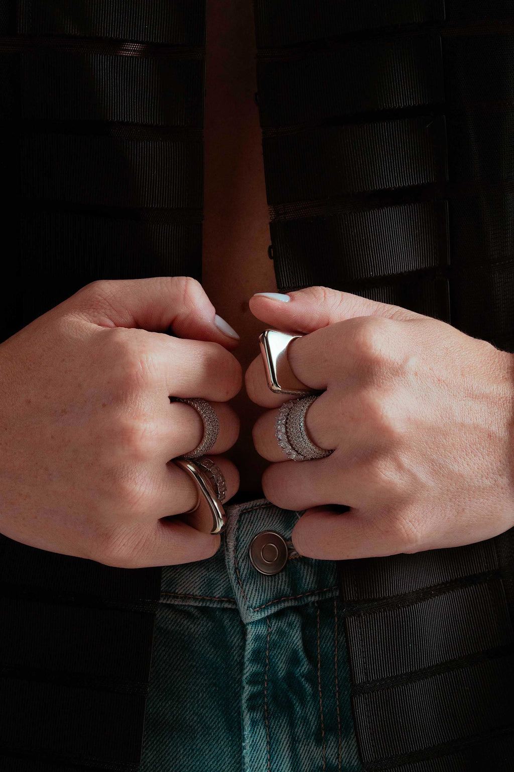 Lily Chunky Square Gold Signet Statement Ring