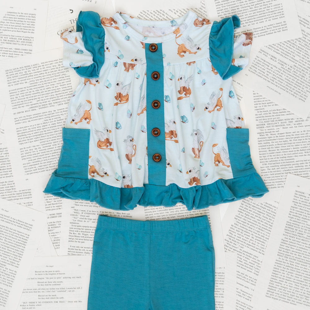 Griffin Butterflies Bamboo Short Sleeve Tunic + Legging Set