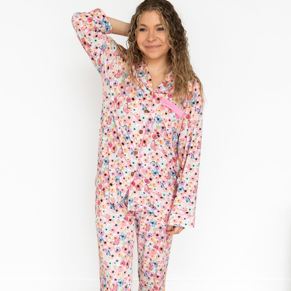 Lillian's Garden Butterflies Bamboo Women's Luxe Lounge Set