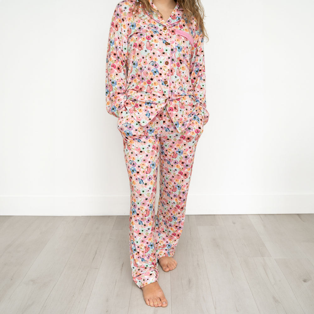 Lillian's Garden Butterflies Bamboo Women's Luxe Lounge Set