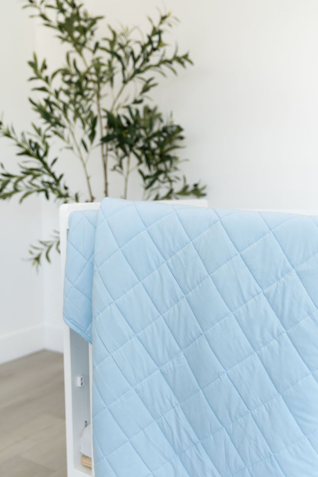 Light Blue Quilted Bamboo Blanket