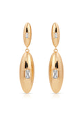 Oval Dome Double Drop Earrings