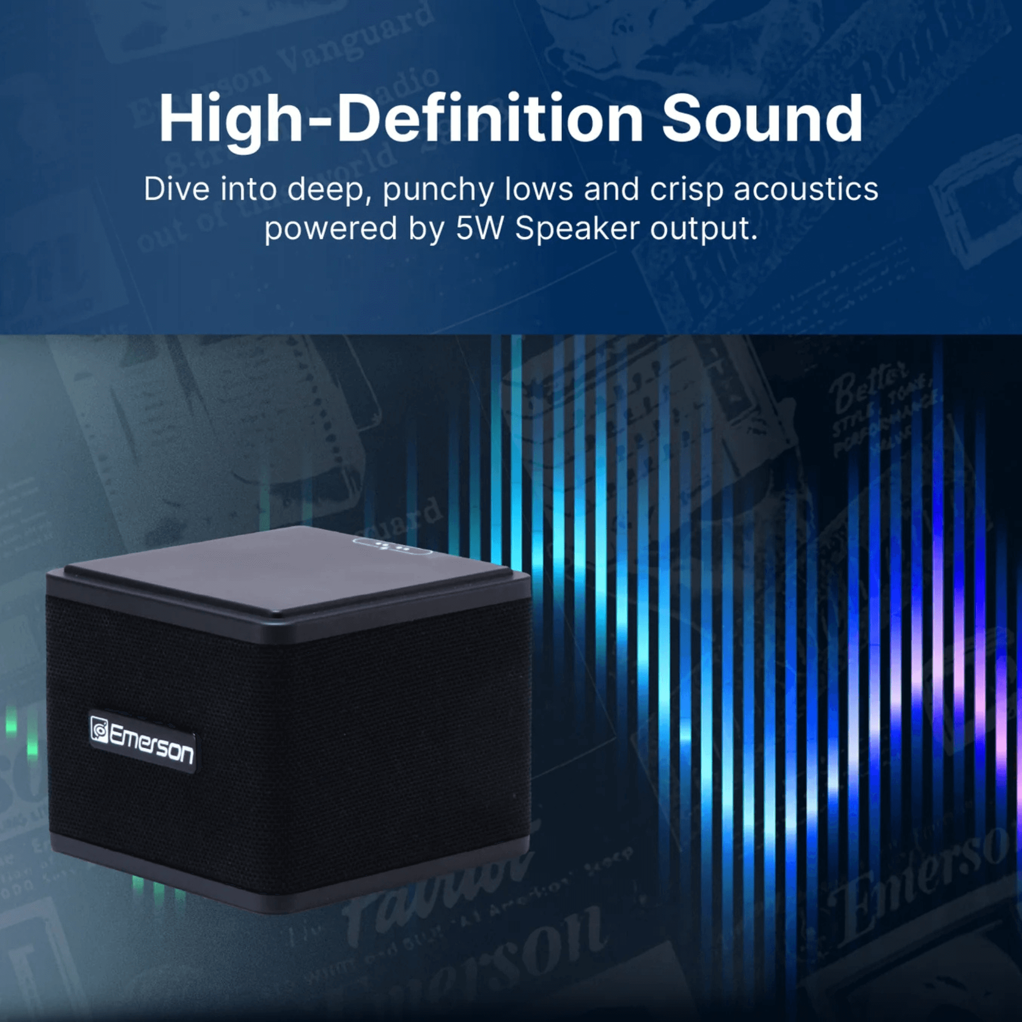 Emerson 1-Pair Instant Connect Sound Blox Wireless Magnetic Stackable Speakers