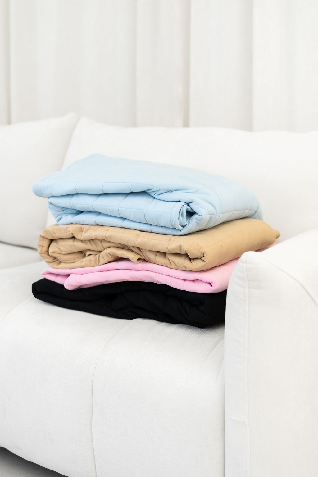 Light Blue Quilted Bamboo Blanket