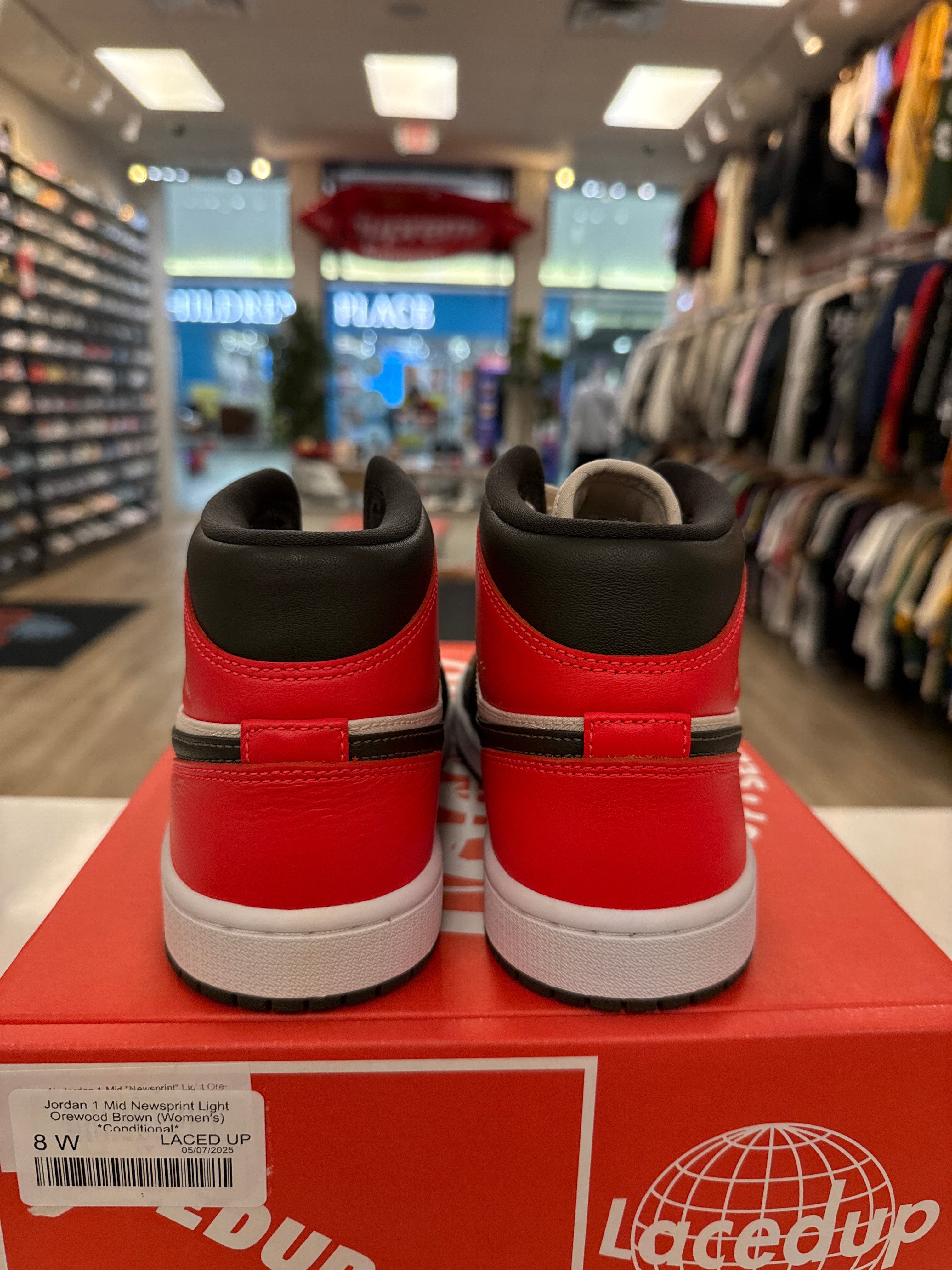 Jordan 1 Mid Newsprint Light Orewood Brown (Women's) *Conditional*