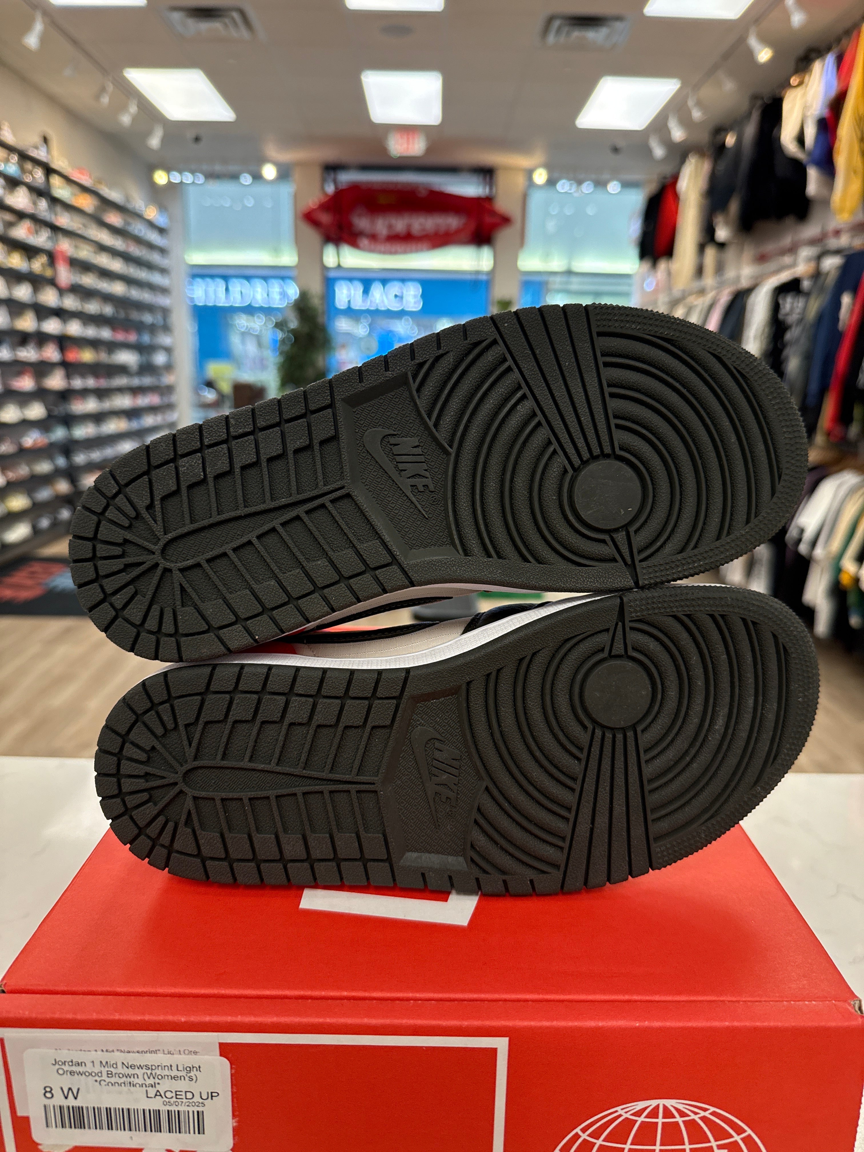 Jordan 1 Mid Newsprint Light Orewood Brown (Women's) *Conditional*