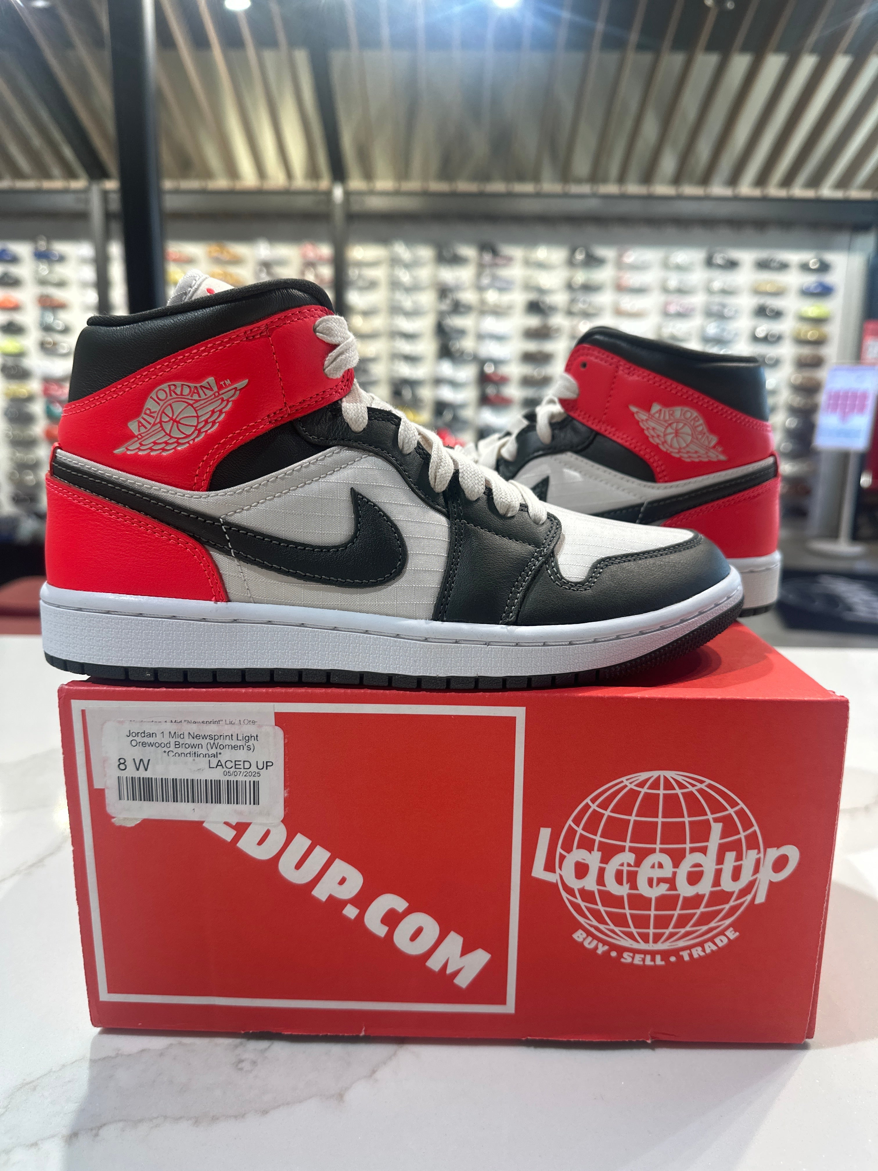 Jordan 1 Mid Newsprint Light Orewood Brown (Women's) *Conditional*