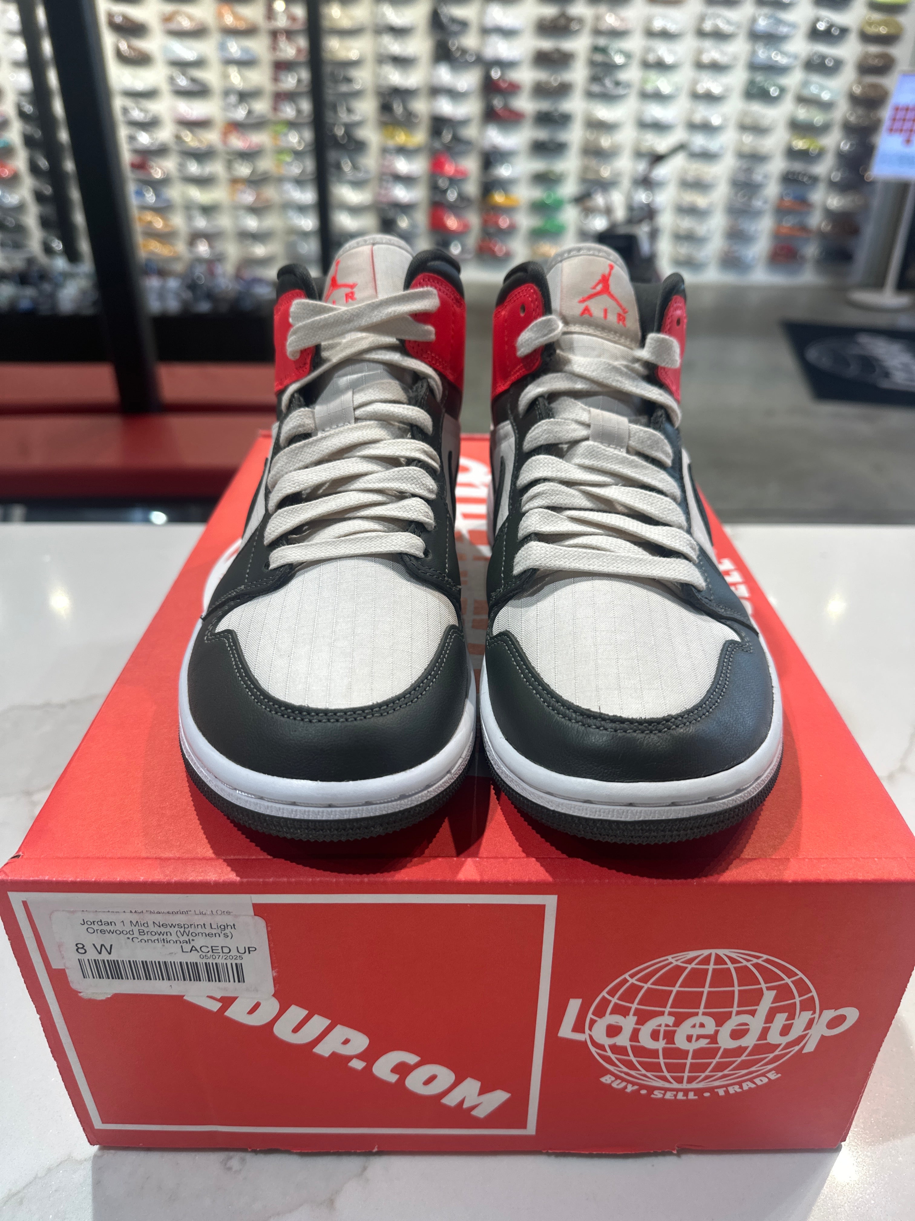 Jordan 1 Mid Newsprint Light Orewood Brown (Women's) *Conditional*