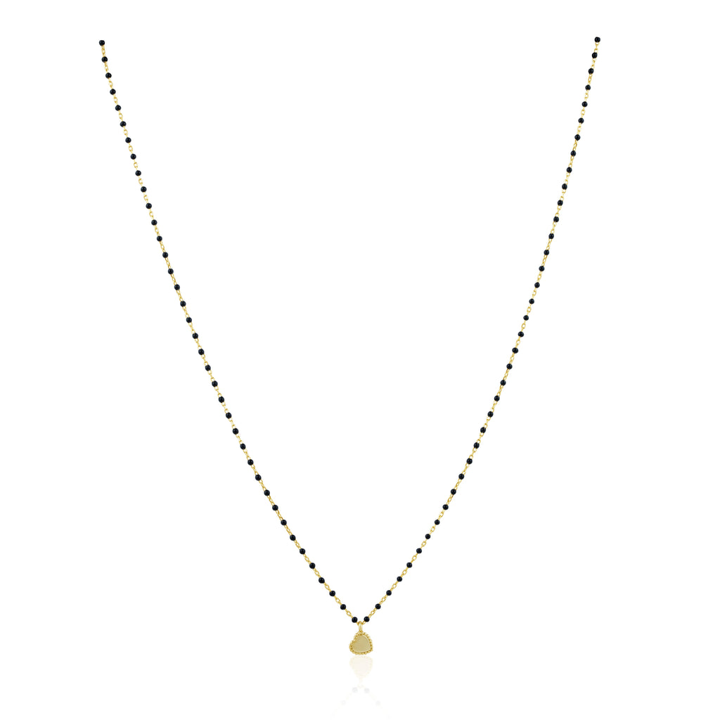 Elsa Mini Heart Necklace Black