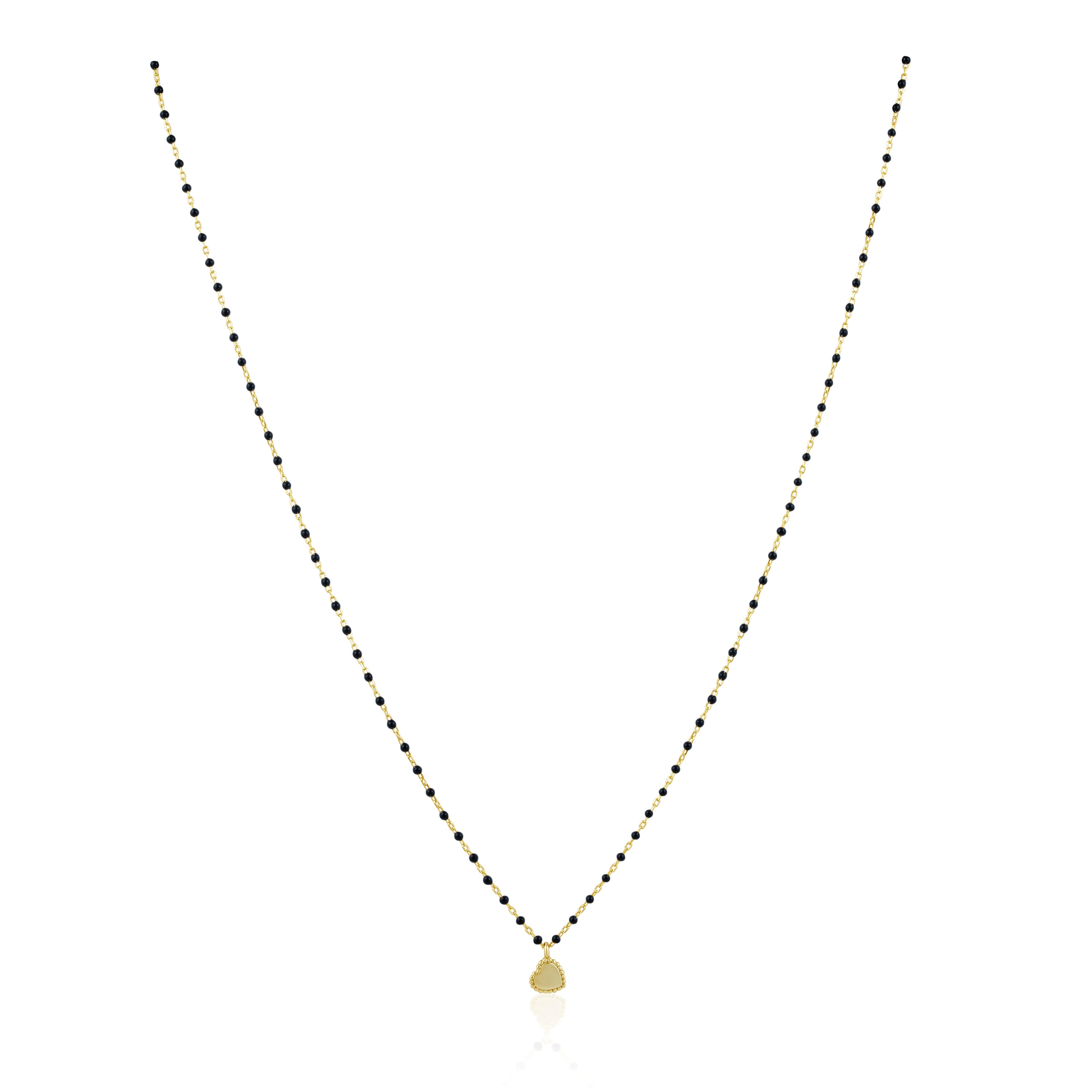 Elsa Mini Heart Necklace Black