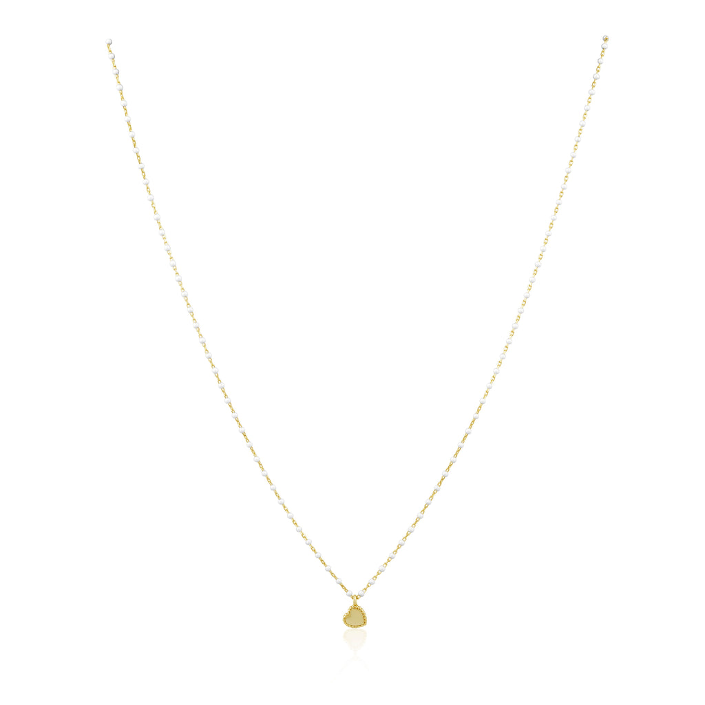 Elsa Mini Heart Necklace White