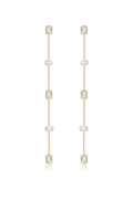 Pearl and Crystal Linear Earrings